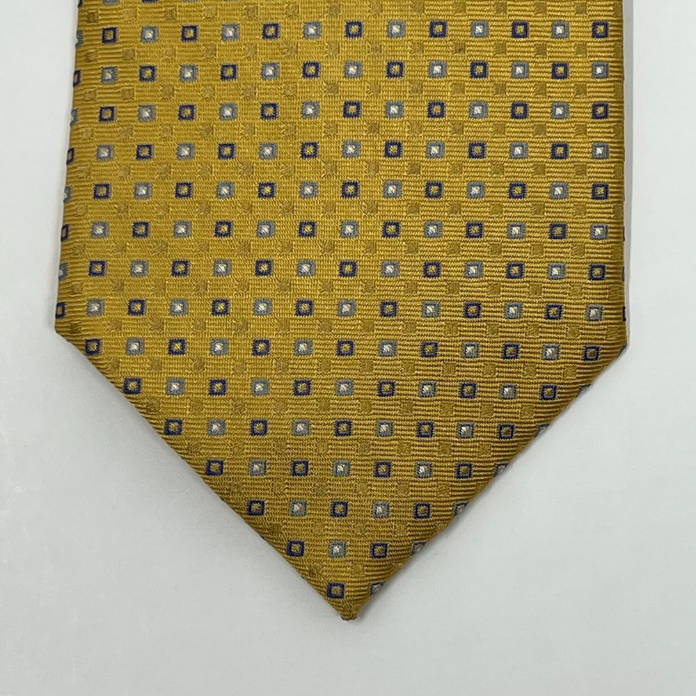 Tommy Hilfiger Men's 100% Silk Tie Masters Micro Yellow/Blue/White Vintage‎ NWT - Picture 5 of 7